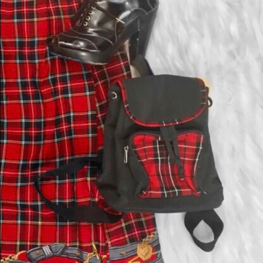 Vintage Plaid Mini Backpack